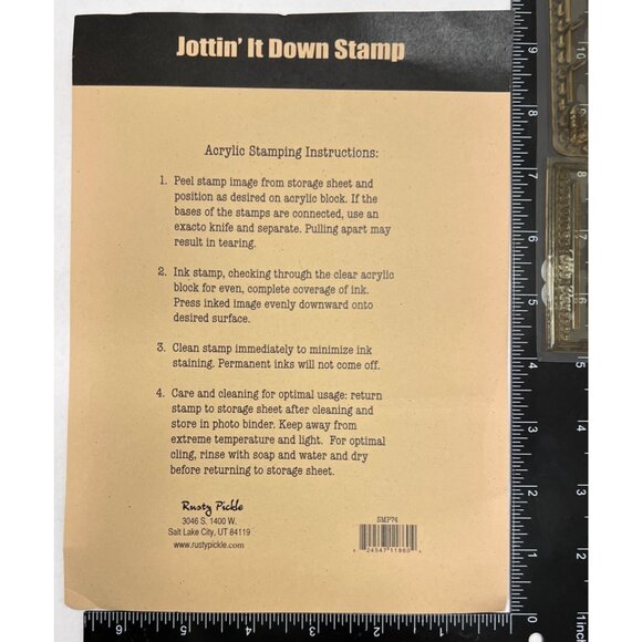 Jottin It Down Stamp Set SMP74 Rusty Pickle Clear Stamp set borders - Picture 4 of 4